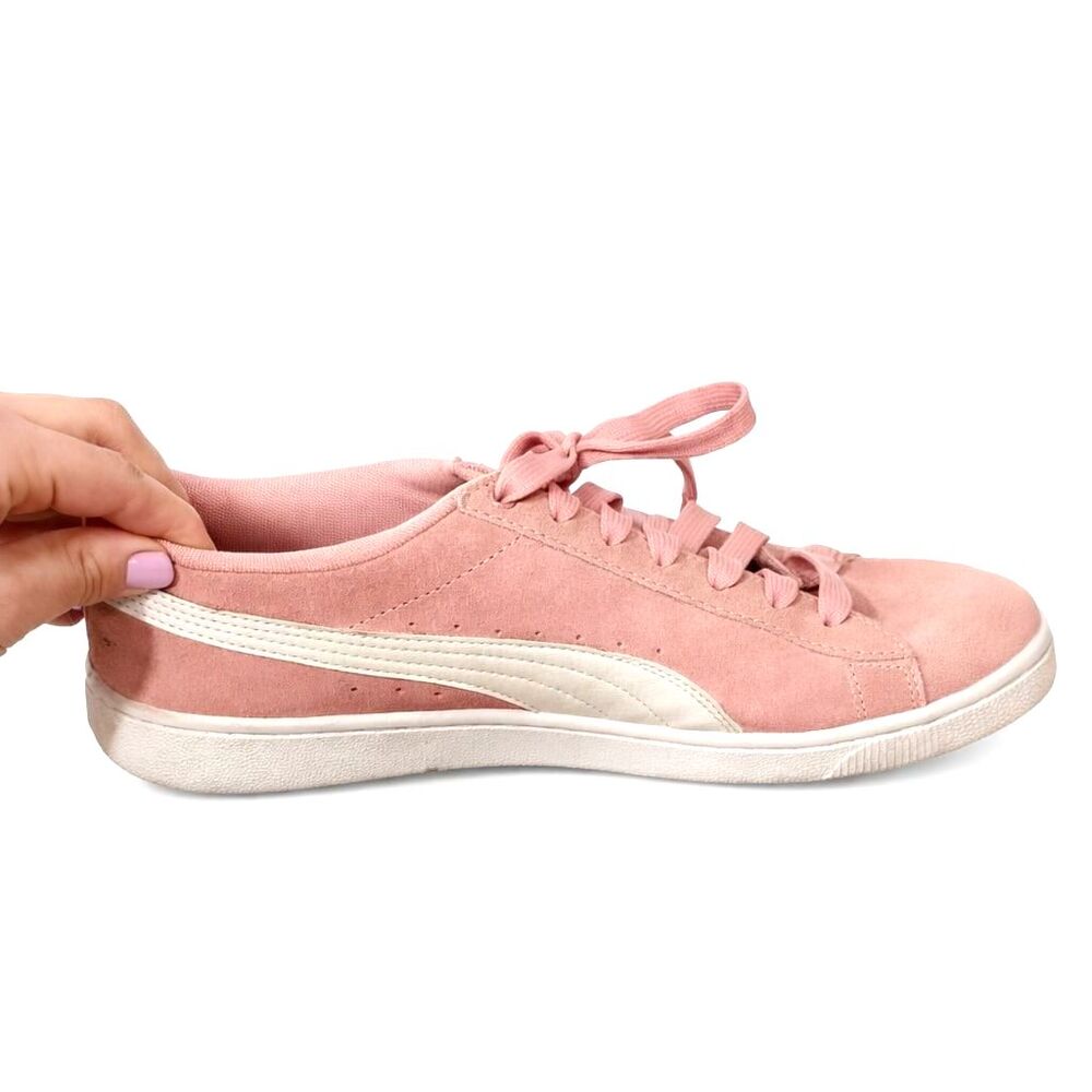PUMA Women's Vikky Suede Sneakers, Pink/White 9.5 tennis shoes - Picture 3 of 6